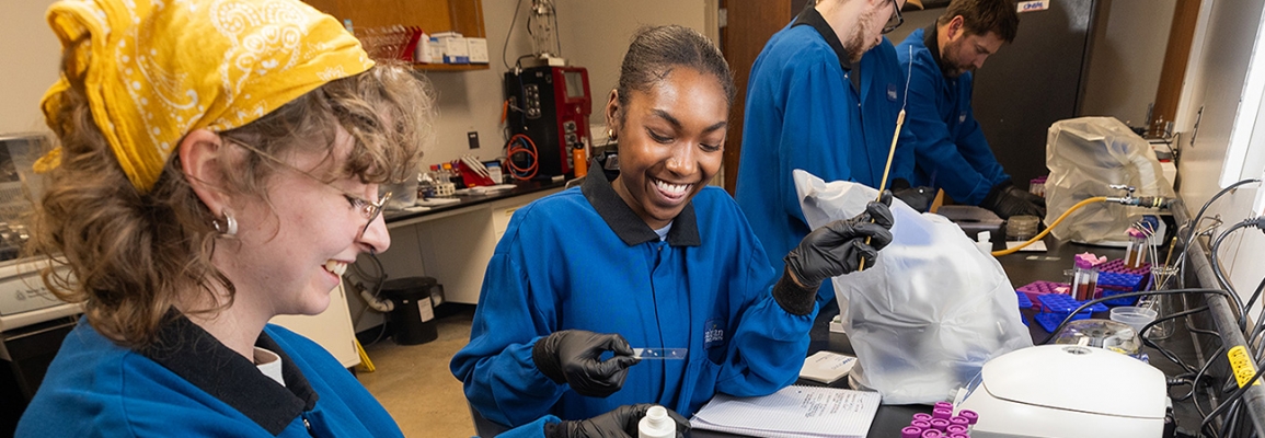 Students do research in a lab
